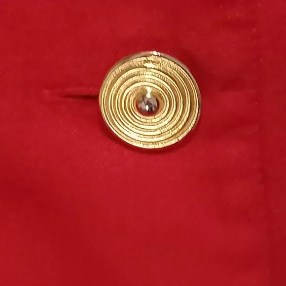 Size 10-12 Bright Red Unusual Buttons Smart WOOL Jacket - Picture 3 of 9